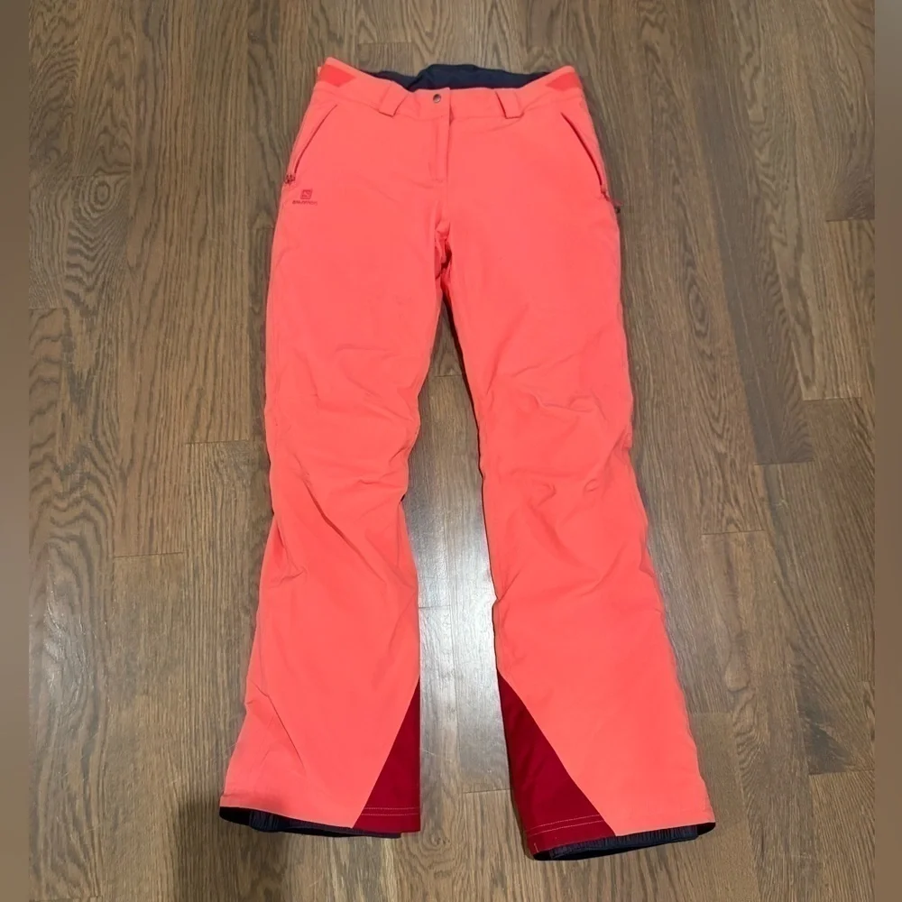SALOMON WOMENS ICEMANIA SHELL TROUSERS (CALYPSO CORAL) snowpants skiing M